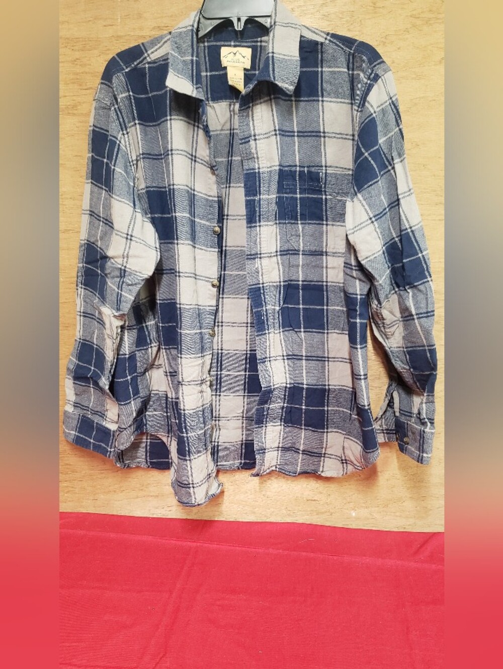 Blue Mountain Navy And Tan Mens Flannel Large